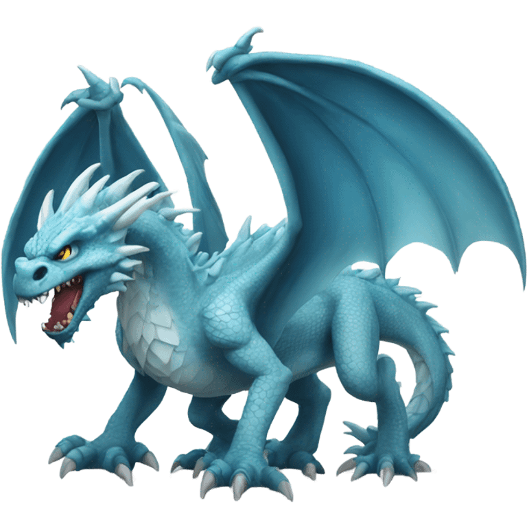 angry ice dragon full body emoji