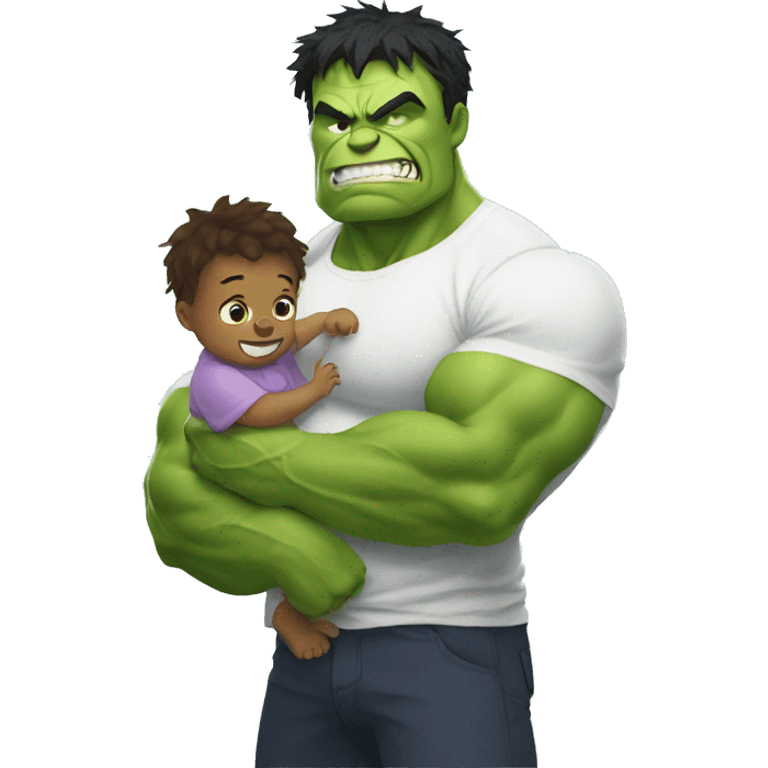 Hulk with baby emoji