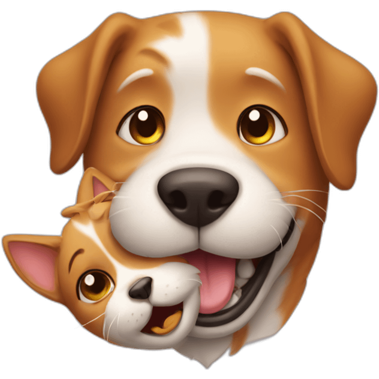 Smiling cat and crying dog emoji