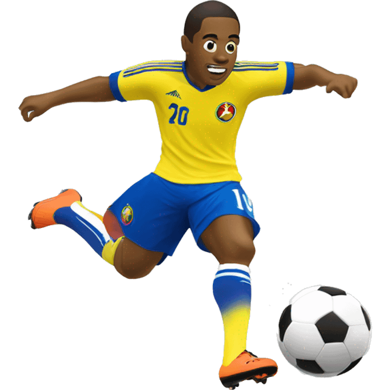 Colombian soccer player kicking a ball emoji