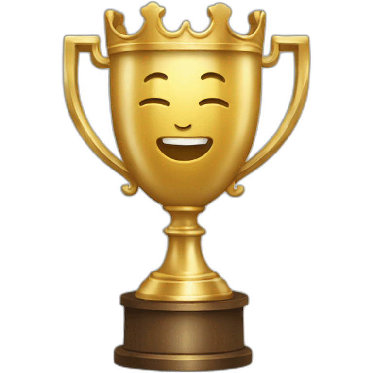 royal empty Christian trophy for the winner with a cross on royal background emoji