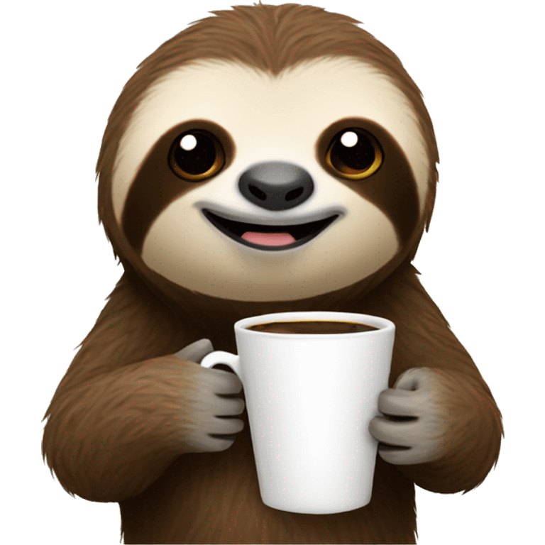 Sloth holding coffee emoji