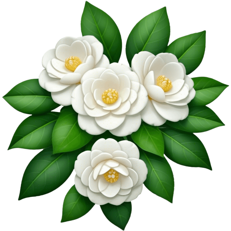 A bouquet of pure white camellias emoji