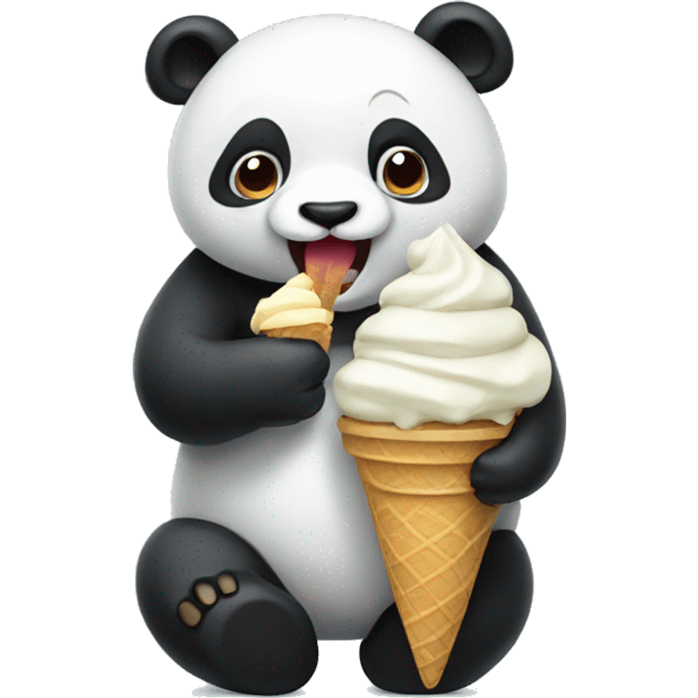 Panda eating ice cream emoji