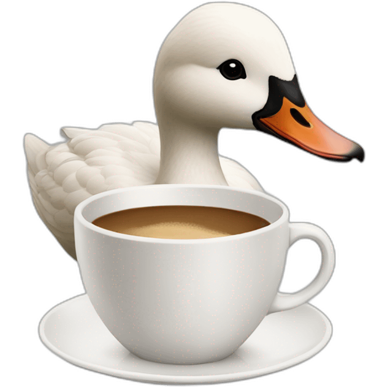 A goose with a coffee addiction emoji