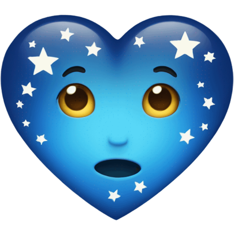 Blue heart with stars emoji