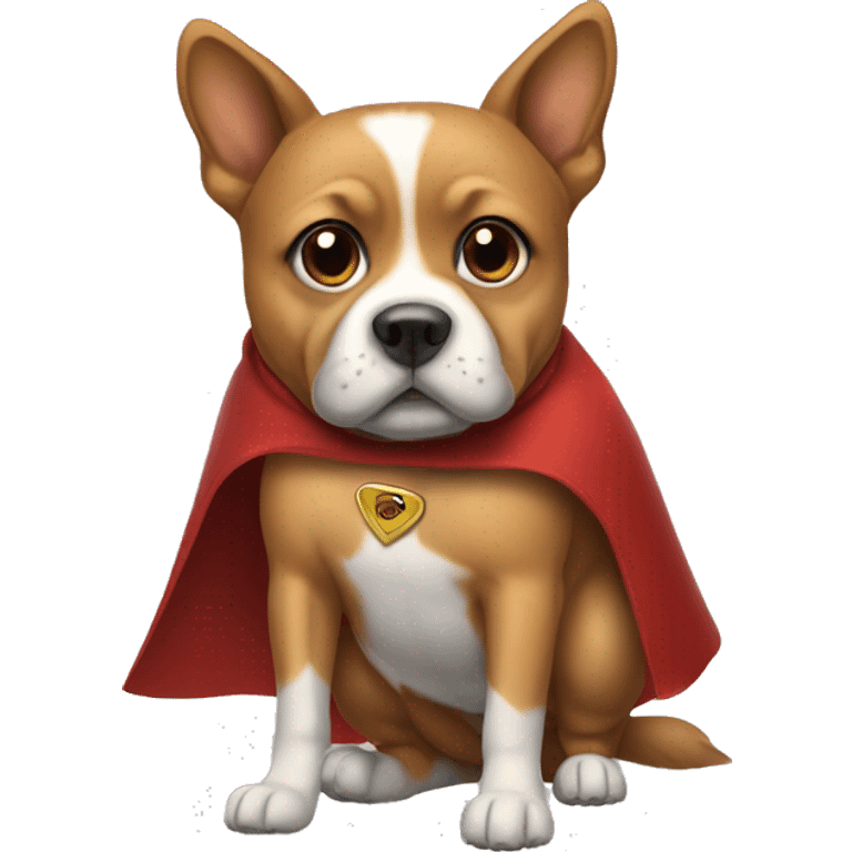 A dog with a cape on him butt emoji