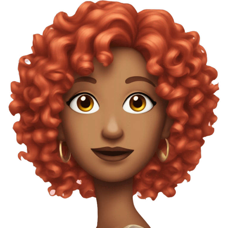 singer with curly red hair and drag makeup  emoji