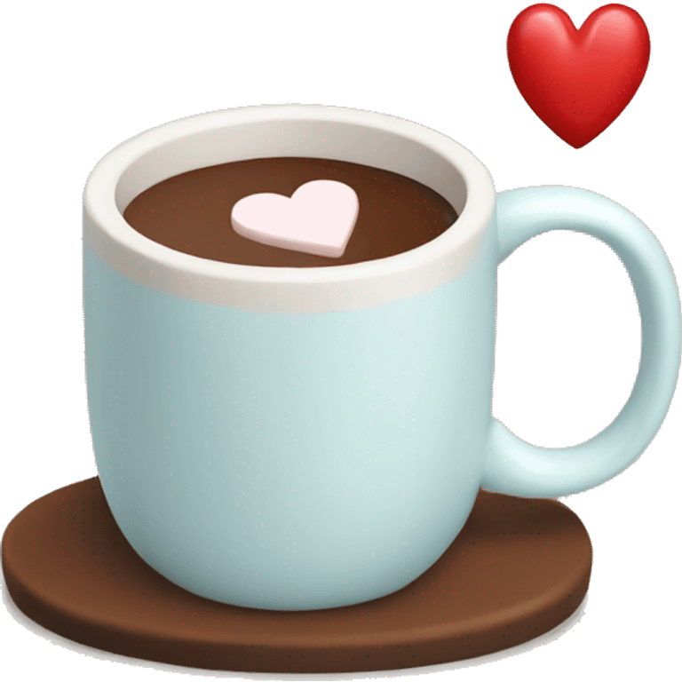 Hot cocoa with heart mug  emoji