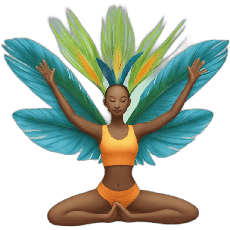 Svarga Dvijasana yoga pose bird of paradise emoji