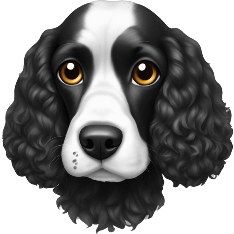 black and white cocker spaniel with nose spots emoji