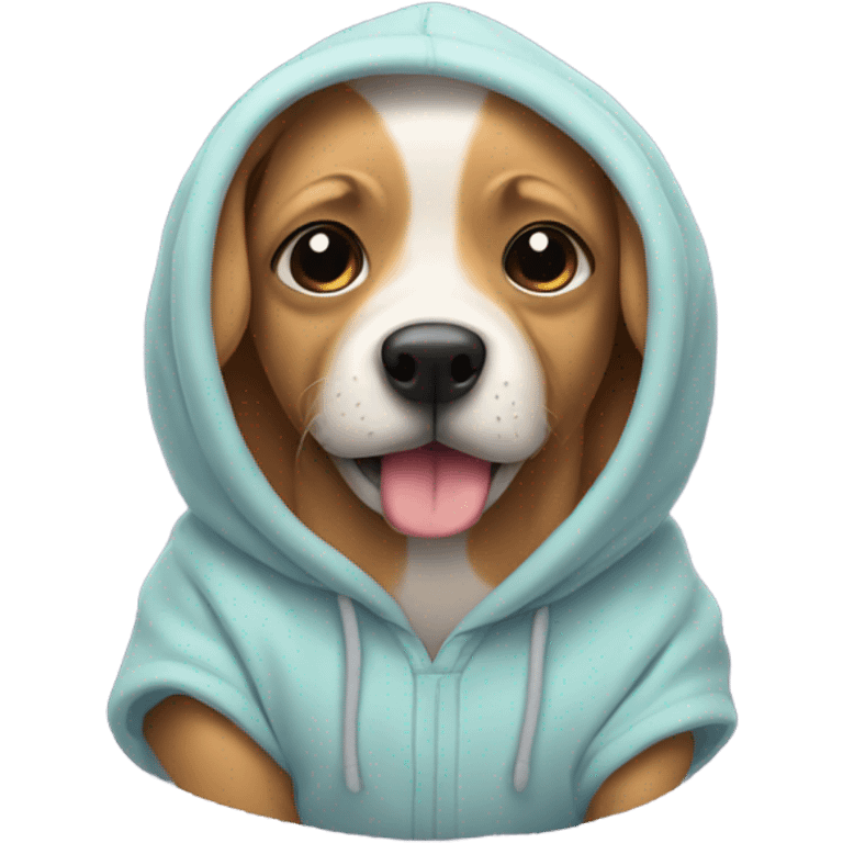 Naked dog wearing a hoodie  emoji