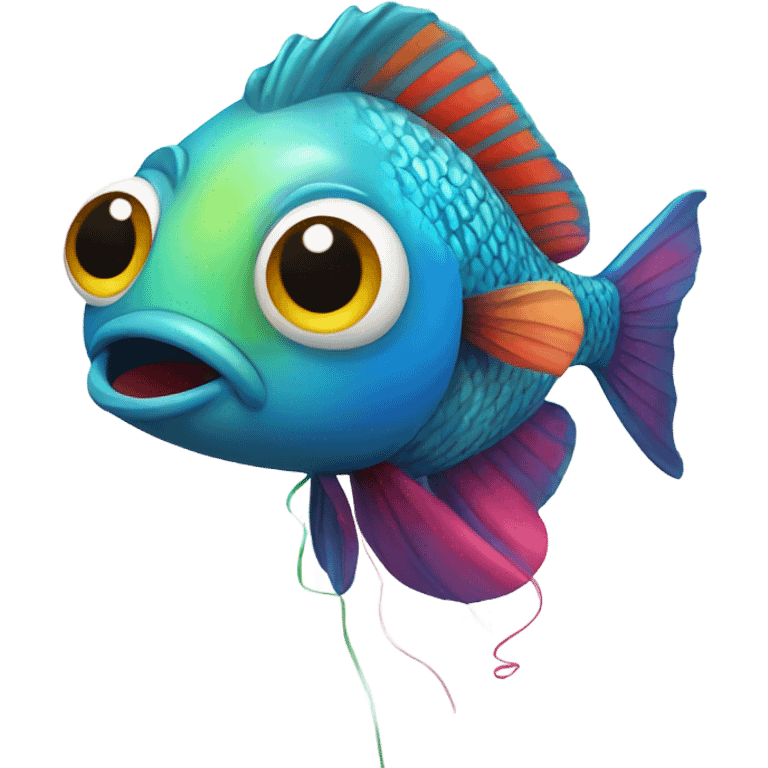 Fish with balloon emoji