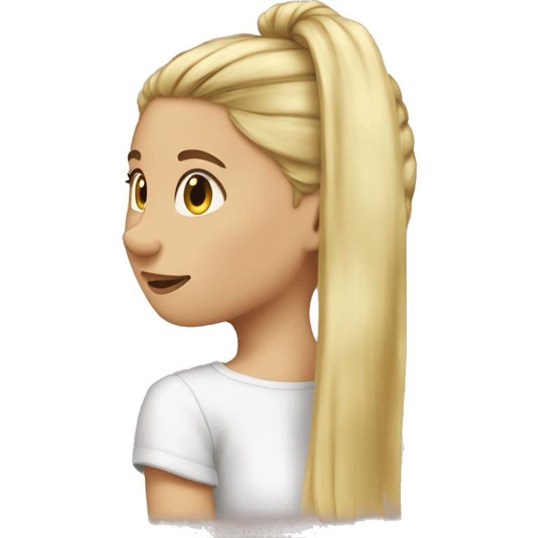 blond girl ties her hair in ponytai emoji