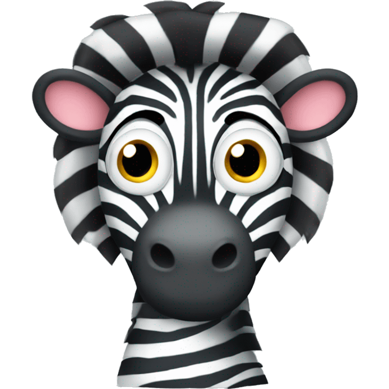 grumpy zebra with curly hair emoji