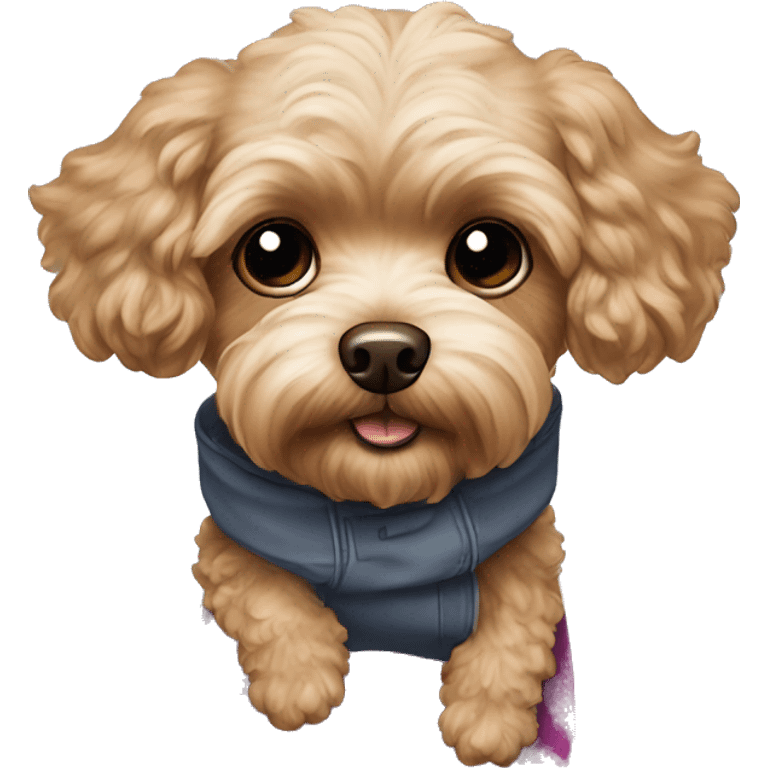 Brown Maltipoo Snowboard emoji