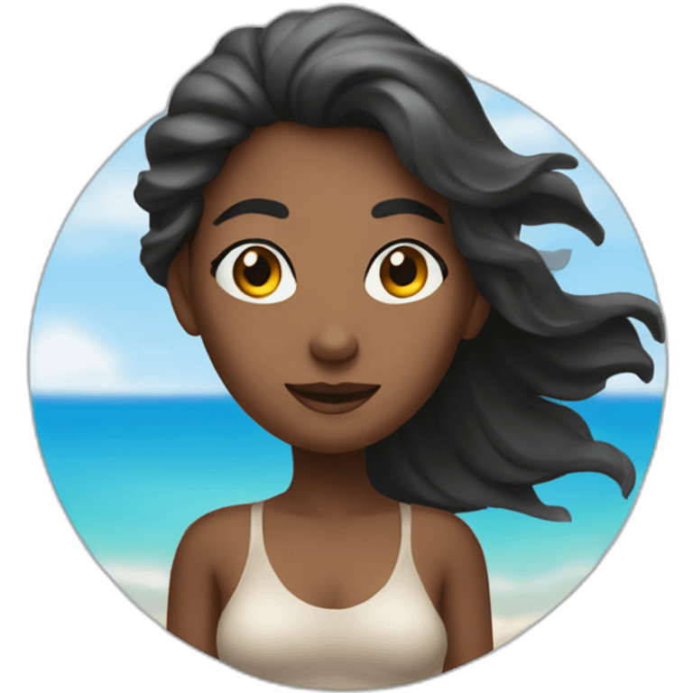 nudst woman standing on the beach emoji