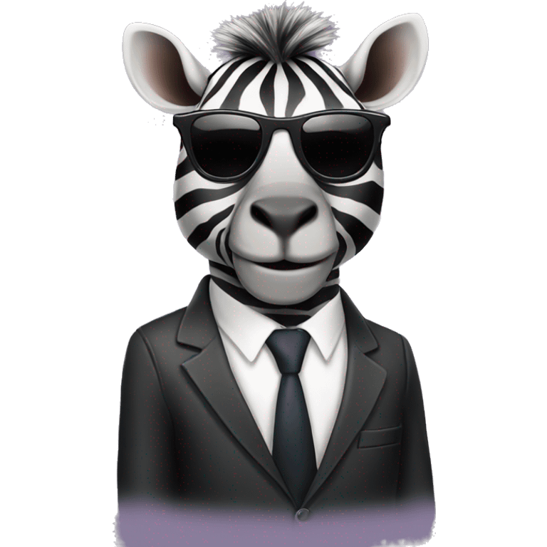 zebra in a suit with sunglasses emoji