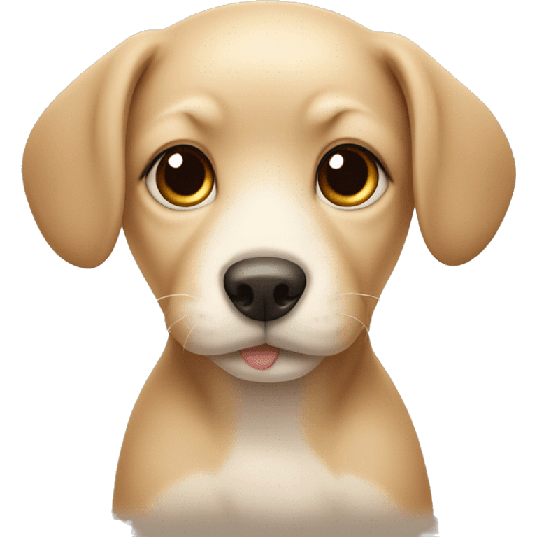 beige puppy with beige folded ears emoji