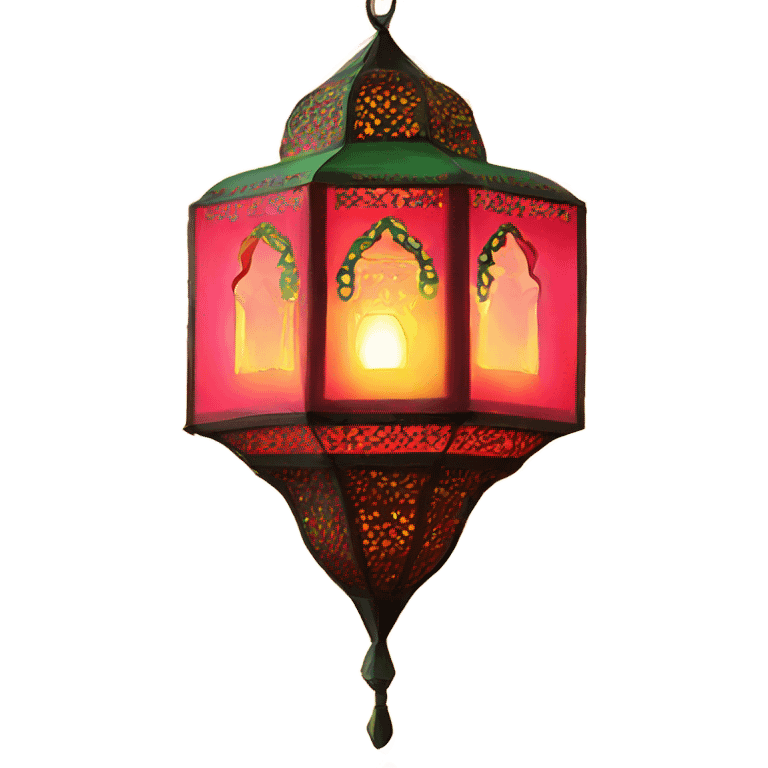 fucsia red yellow green moroccan lantern emoji