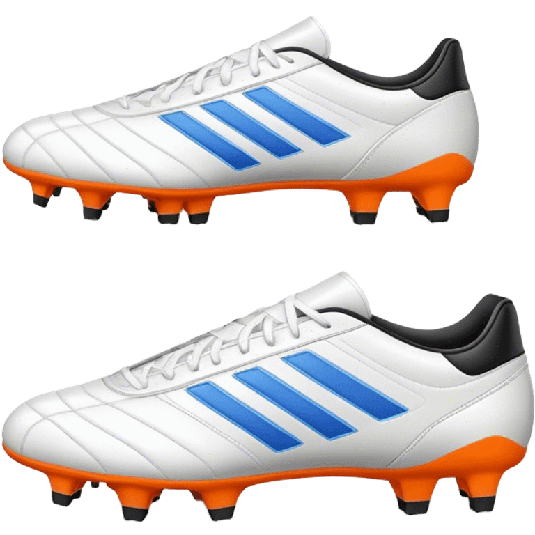 Cinematic Realistic image of a pair of soccer boots featuring finely detailed synthetic and leather textures, vibrant accents and dynamic design elements, illuminated by bright, field-side lighting that captures their sporty essence emoji