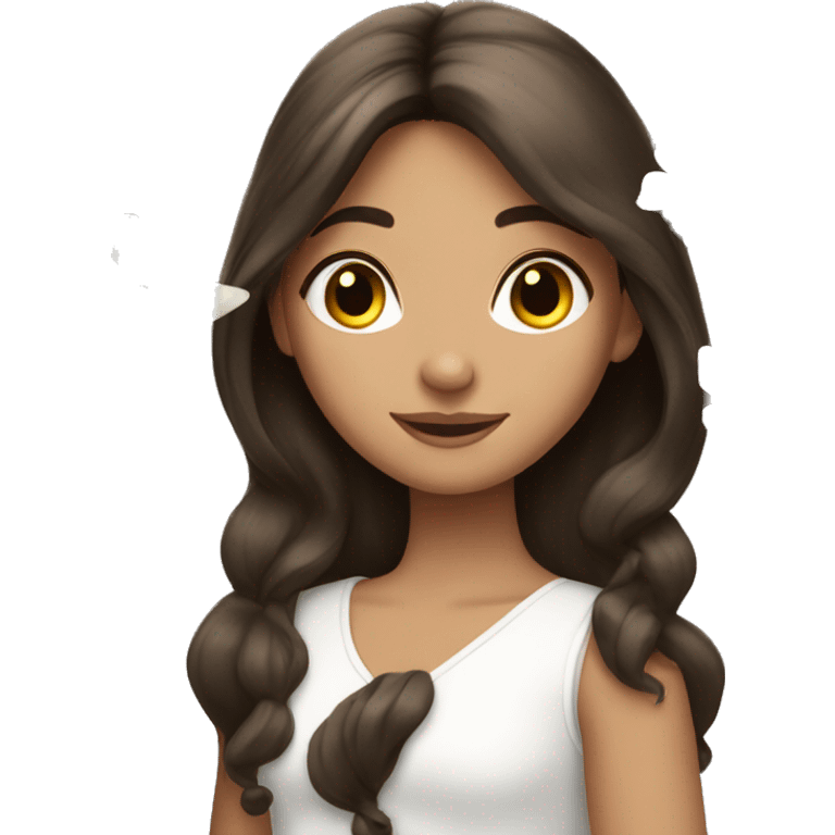 Brunette Girl with white Butterflys in the Hair emoji