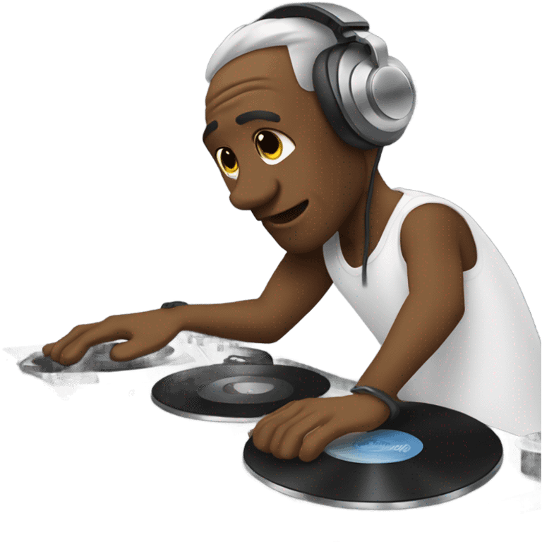 DJ man scratching records emoji