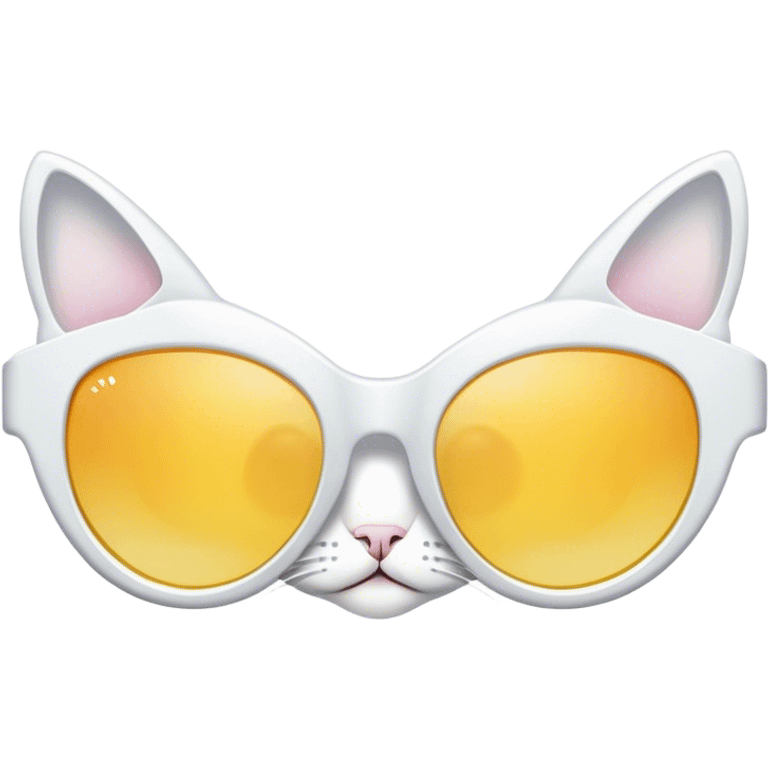 white cat eye shaped sunglasses emoji