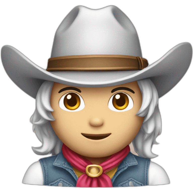 Hello kitty face COWBOY emoji