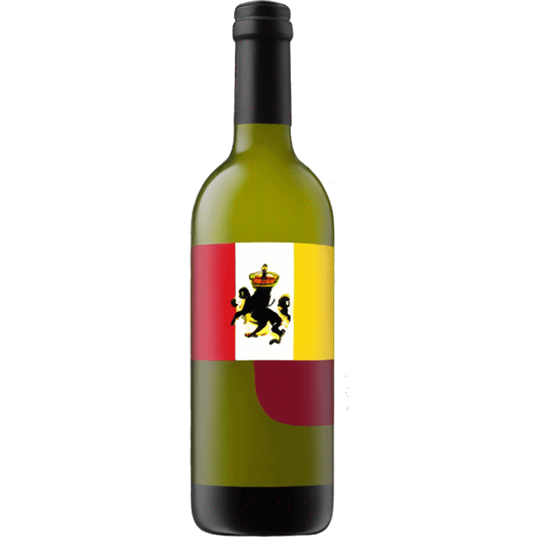 A wine bottle with a Belgian flag on the label emoji