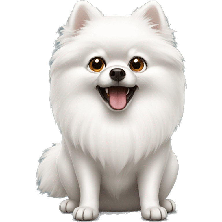 white pomeranian scared afraid emoji