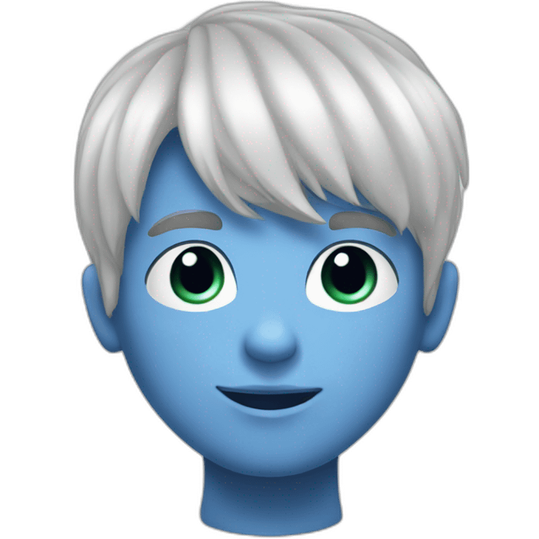 Teenager boy with white hair, haircut “curtains” emoji