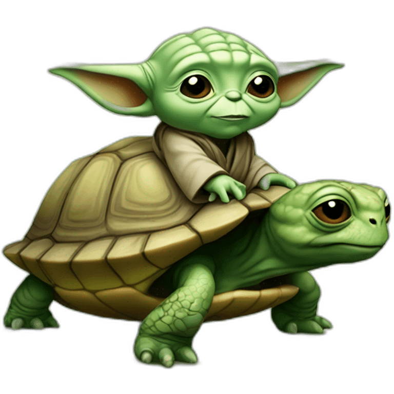 Yoda sur une tortue emoji