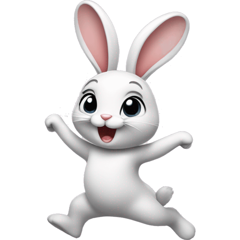 Cute bunny dancing  emoji