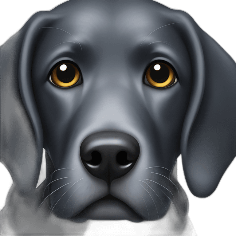 a black labrador portrait with a old and grey muzzle emoji