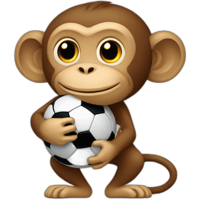 monkey holding a soccer ball emoji