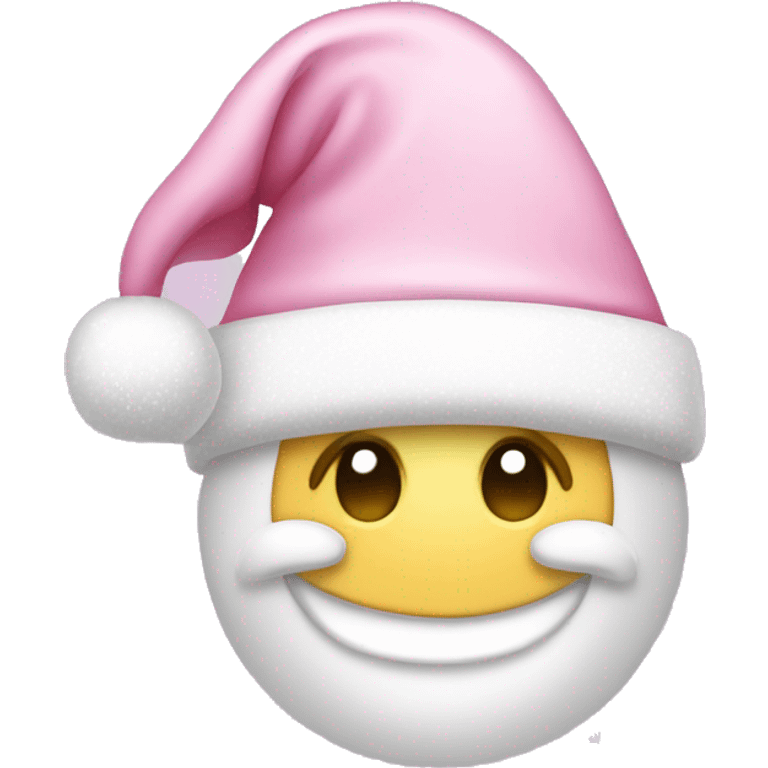 Light pink Santa hat with sparkly snowflakes  emoji