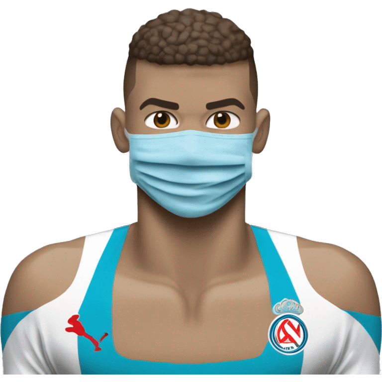 Kylian Mbappé avec un masque anti Olympique de Marseille emoji