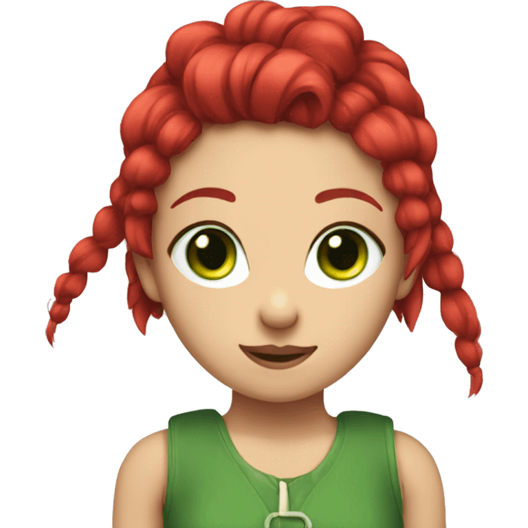 furry girl with two red ponytails and green eyes  emoji