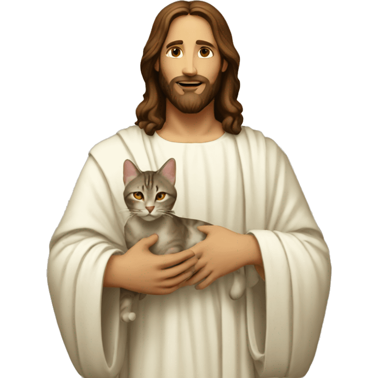 Jesus with cat emoji