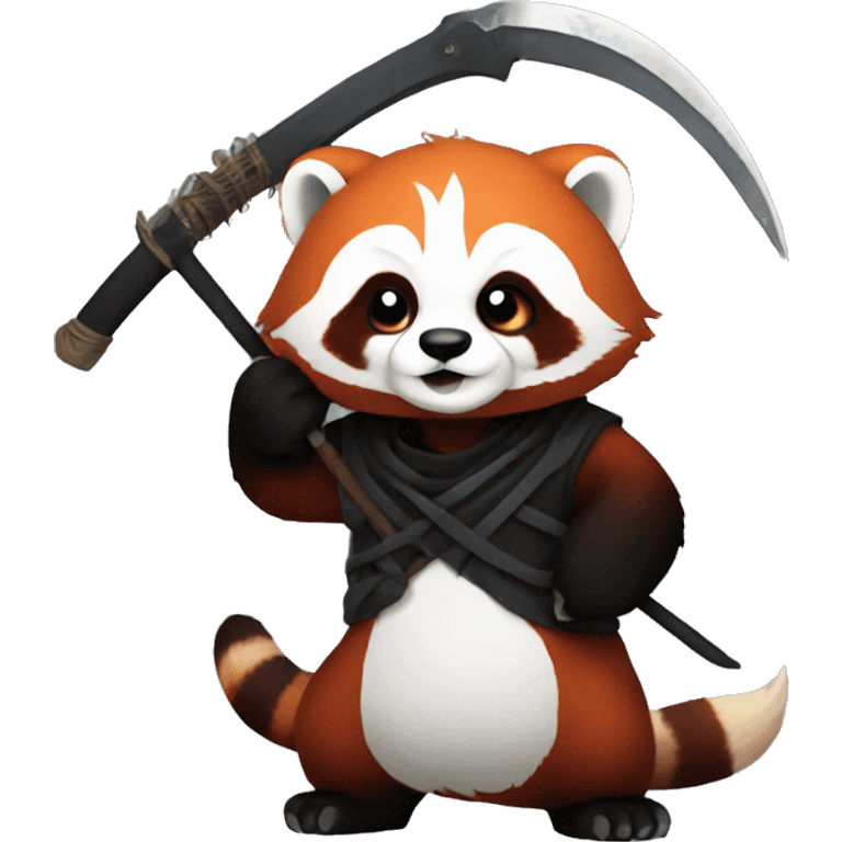 red panda as reaper with scythe emoji