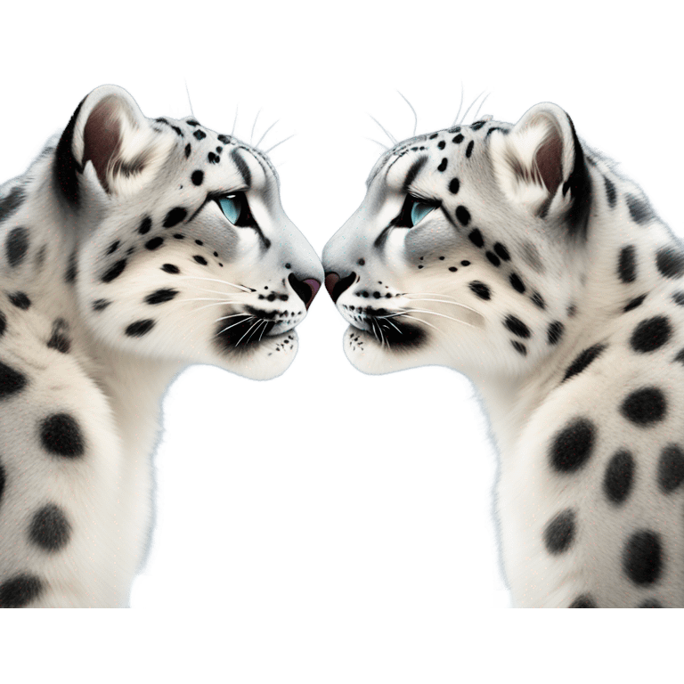 Snow leopards kissing emoji