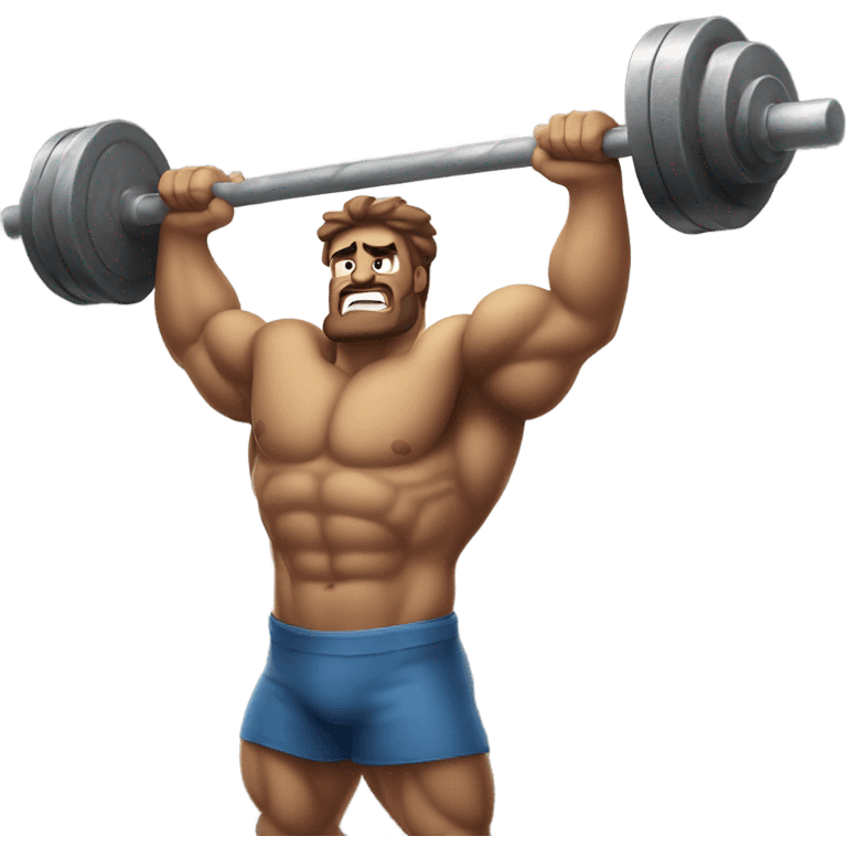 Hercules lifting a barbell emoji