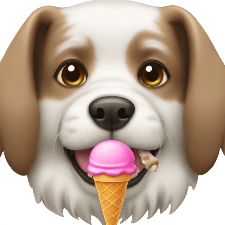 dog white a icecream emoji