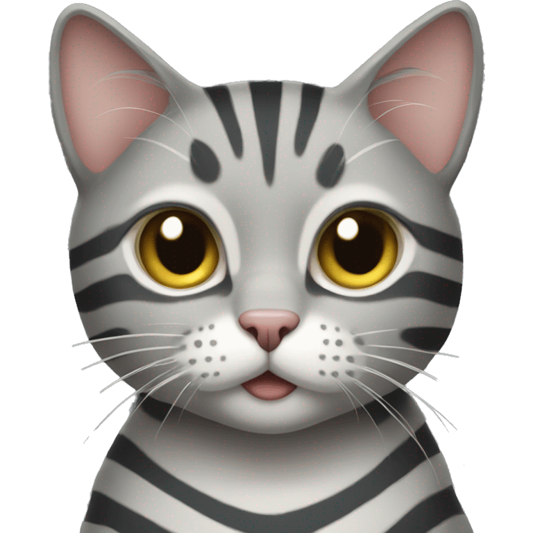 A grey striped cat emoji