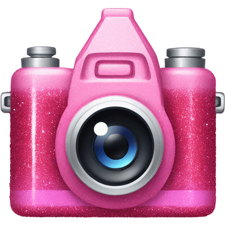 Pink ombre camera with glitter  emoji