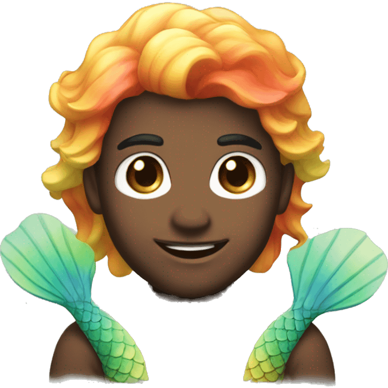 Rainbow male mermaid  emoji