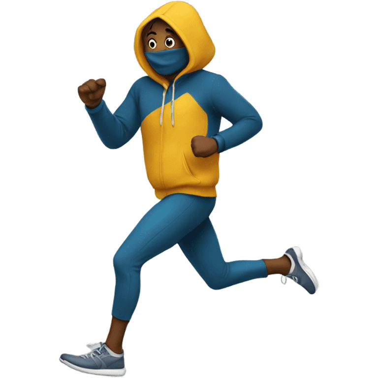 Running with a hoodie on emoji