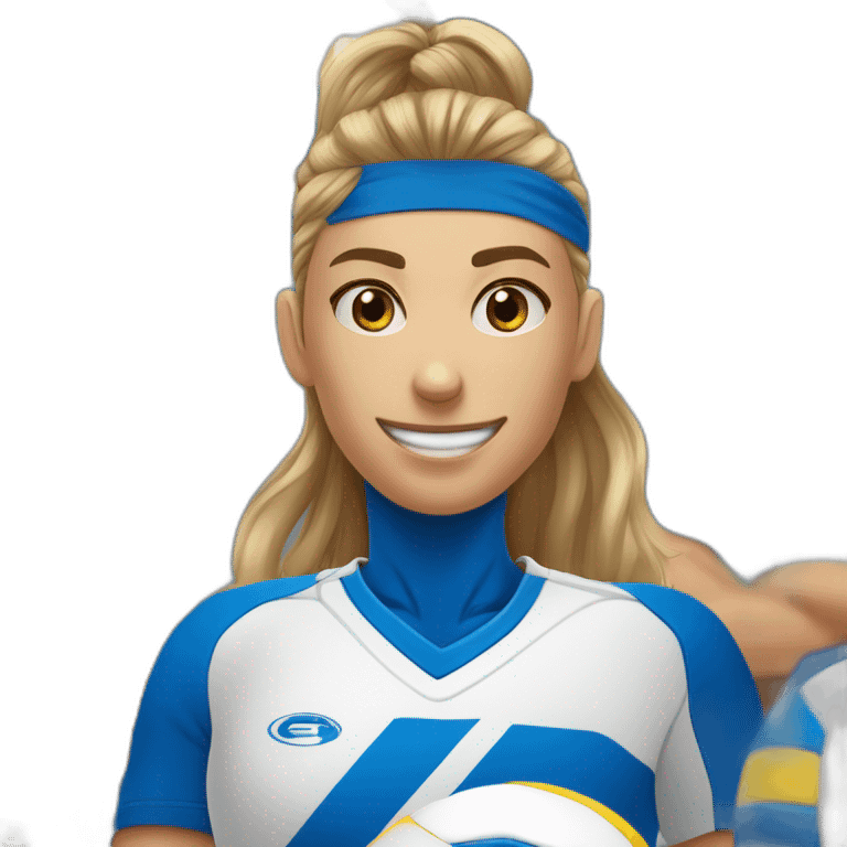 Joueur de volley ball avec les cheveux blod les yeux bleu emoji