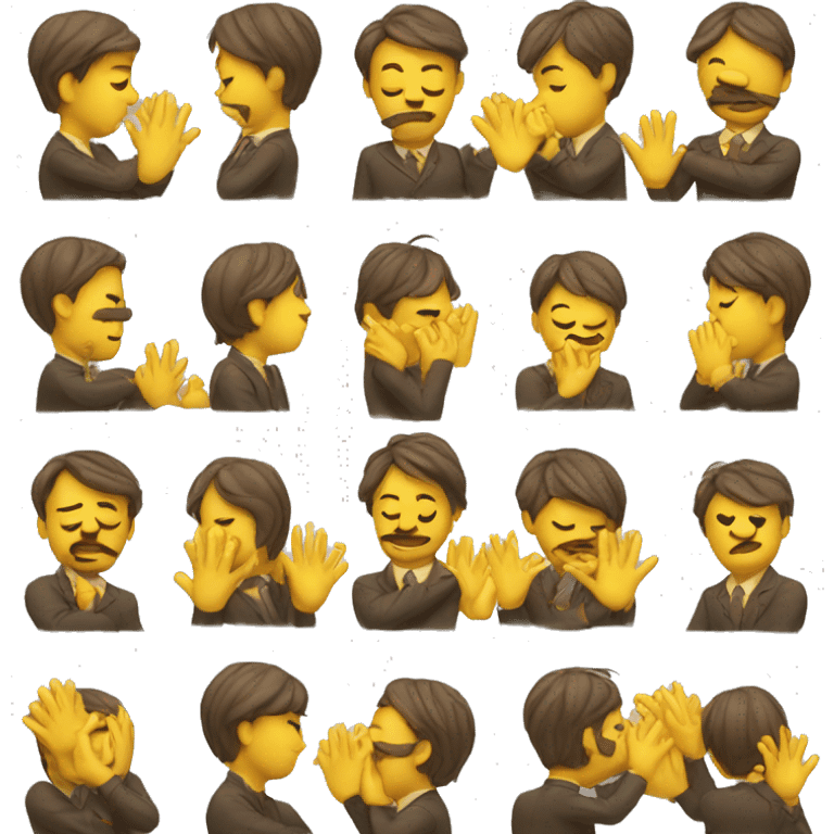 Yellow emoji with hands in Italian chief kiss on both hands in his face emoji